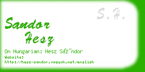 sandor hesz business card